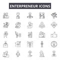 Enterpreneur line icons for web and mobile design. Editable stroke signs. Enterpreneur outline concept illustrations