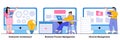 Enterprise architecture, business process and records management concept with tiny people. Corporate software abstract vector