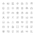 Enterprise architecture linear icons, signs, symbols vector line illustration set Royalty Free Stock Photo