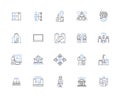 Enterprise architecture outline icons collection. Enterprise, Architecture, Systems, Integration, Strategic, IT