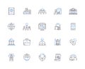 Enterprise architecture outline icons collection. Enterprise, Architecture, Systems, Integration, Strategic, IT