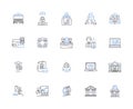 Enterprise architecture outline icons collection. Enterprise, Architecture, Systems, Integration, Strategic, IT