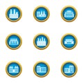 Enterprise icons set, flat style