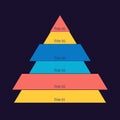 Enterprise organization infographic pyramid chart design template for dark theme