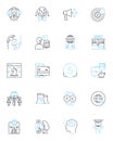 Enterprise Progress linear icons set. Innovate, Transform, Growth, Optimize, Modernize, Advance, Develop line vector and