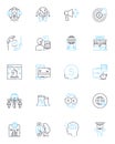 Enterprise Progress linear icons set. Innovate, Transform, Growth, Optimize, Modernize, Advance, Develop line vector and