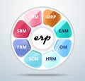 Enterprise resource planning. Business ERP life circle. vector i