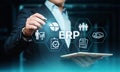 Enterprise Resource Planning ERP Corporate Company Management Business Internet Technology Concept Royalty Free Stock Photo