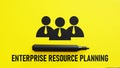 Enterprise resource planning ERP is shown using the text and picture of the managers