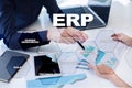 Enterprise resources planning business and technology concept. Royalty Free Stock Photo