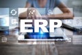 Enterprise resources planning business and technology concept. Royalty Free Stock Photo