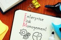 Enterprise Risk Management ERM is shown using the text Royalty Free Stock Photo