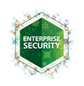 Enterprise Security floral plants pattern green hexagon button