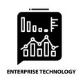 enterprise technology icon, black vector sign with editable strokes, concept illustration Royalty Free Stock Photo