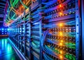 EnterpriseLevel Network Segmentation A Deep Dive into Server Room Infrastructure with Glowing VLAN Cables
