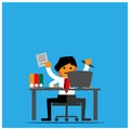 The enterprising office worker, flat design