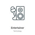Entertainer outline vector icon. Thin line black entertainer icon, flat vector simple element illustration from editable