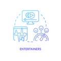 Entertainers blue gradient concept icon