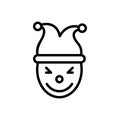 Black line icon for Entertaining, amusing and jester