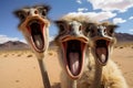 Entertaining Ostrich selfie funny. Generate Ai Royalty Free Stock Photo
