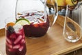 Entertaining with refreshing ice cold red sangria