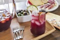 Entertaining with refreshing red sangria and party hors D'oeuvres