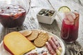 Entertaining with refreshing red sangria and party hors D'oeuvres