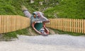 Entertainment and adventure at Triassic Parc Beach on Steinplatte, Austria Royalty Free Stock Photo