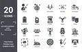 entertainment.and.arcade icon set. include creative elements as shooter, slot machine, spinner, score, bumper car, chess filled