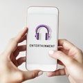 Entertainment Audio Multimedia Podcast Graphic Concept Royalty Free Stock Photo