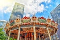 Entertainment Carousel for the youngest children. Horses on a ca Royalty Free Stock Photo