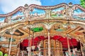 Entertainment Carousel for the youngest children. Horses on a ca Royalty Free Stock Photo