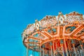 Entertainment carousel for the youngest children. Horses on a carnival Royalty Free Stock Photo