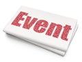 Entertainment, concept: Event on Blank Newspaper background Royalty Free Stock Photo