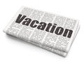 Entertainment, concept: Vacation on Newspaper background Royalty Free Stock Photo