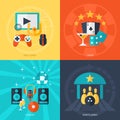 Entertainment Flat Icons Set Royalty Free Stock Photo