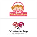 Entertainment fun kids boy girl logo design Royalty Free Stock Photo