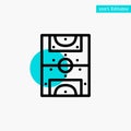 Entertainment, Game, Football, Field turquoise highlight circle point Vector icon