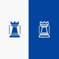 Entertainment, Games, King, Sports Line and Glyph Solid icon Blue banner Royalty Free Stock Photo