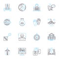 Entertainment hub linear icons set. Amusement, Fun, Joy, Excitement, Thrill, Pleasure, Enjoyment line vector and concept