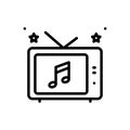 Black line icon for Entertainment, tv and antique