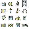 Entertainment icons set Royalty Free Stock Photo