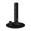 Entertainment on the impact force. Beat the hammer on the stand.Amusement park single icon in black style vector symbol