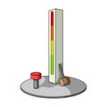 Entertainment on the impact force. Beat the hammer on the stand.Amusement park single icon in cartoon style vector