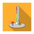 Entertainment on the impact force. Beat the hammer on the stand.Amusement park single icon in flat style vector symbol