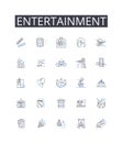 Entertainment line icons collection. Croissants, Scs, Donuts, Danish, Cannoli, Macarons, Puff pastry vector and linear