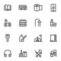 Entertainment line icons set Royalty Free Stock Photo