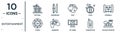 entertainment linear icon set. includes thin line festival, dice, foosball, gamepad, tamagotchi, roller coaster, token icons for