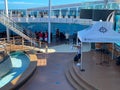 The Entertainment at the main swimming pool area on the MSC Cruise Ship Divina