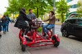 Entertainment for tourists guided city tours on a tricycle